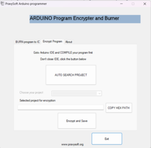 arduio code program encrypter and programmer